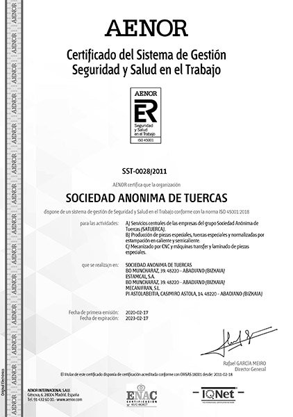 ESTAMCAL + MECANIFRAN ISO45001