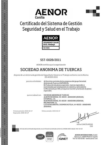 ESTAMCAL + MECANIFRAN ISO45001